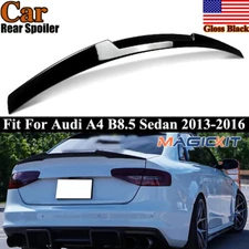 For Audi A4 B8.5 Sedan 2013-2016 V Style Rear Trunk Spoiler Wing Lip Gloss Black