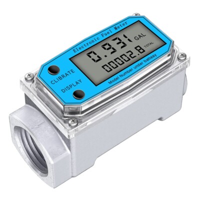 Digital Turbine Water Flow Meter, Digital LCD Display with NPT Tee1643-