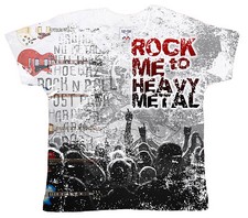 DF Baby T-Shirt All Over Print "Rock Me to Heavy Metal" Rock Music Band Guitar