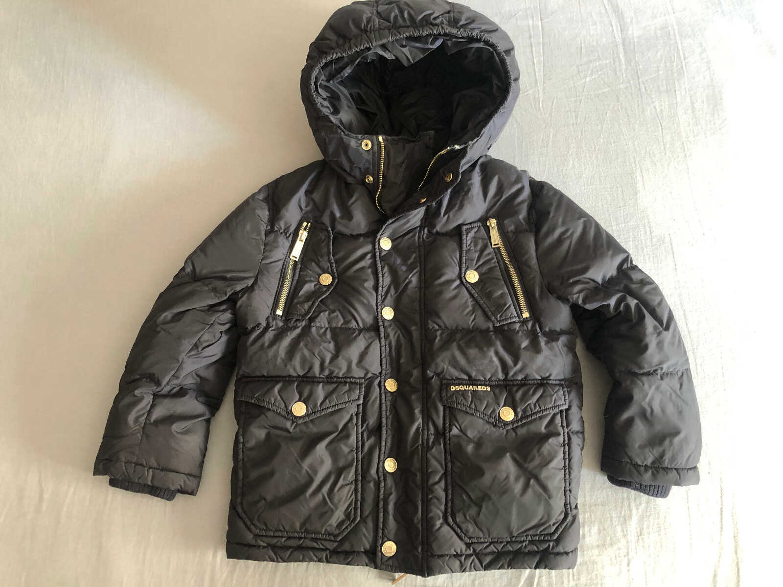 RRP €800 Authentic DSQUARED Down Biker Jacket for boys size 6Y