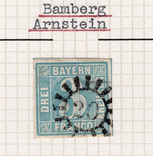 Bavaria Stamp with Number 20 Stamped (BA0816