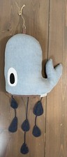 Ferm Living Whale Mobile Nursery Baby Room Nautical 10" wide x 20" long