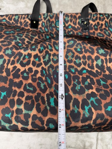 Coach Ocelot Jade Black Animal Print Extra Large Packable Nylon Tote - Picture 7 of 11