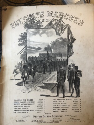 1885 March sheet music PRIZE BANNER QUICKSTEP by Haskell