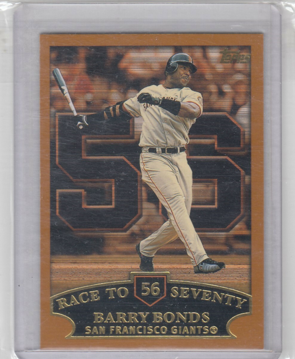 2002 Barry Bonds Topps RACE TO SEVENTY Home Run HR Record 56 - #365 Giants
