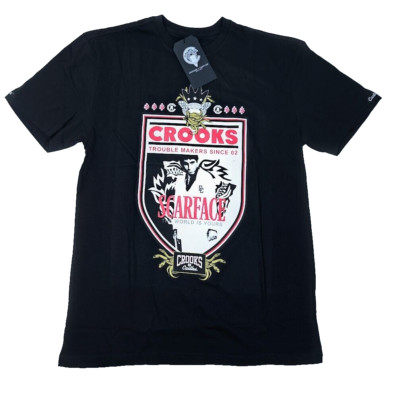 Men's M T-Shirt Black White Red Scarface Crooks & Castles Streetwear Limited NWT