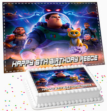 BUZZ LIGHTYEAR BIRTHDAY PERSONALISED ICING EDIBLE COSTCO CAKE TOPPER R1-627