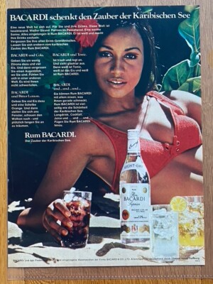 Rum Bacardi Zauber der Karibischen See Original 1970 Vintage Advert Werbung
