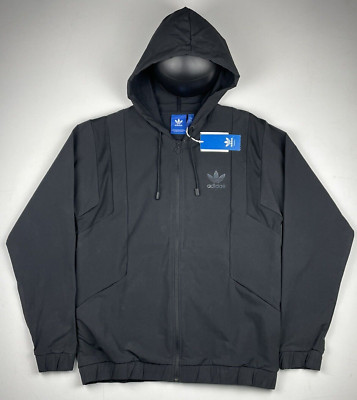 adidas Originals Mens Tact Zip Hoody Trefoil Jacket Black AY9282 Size Large NWT