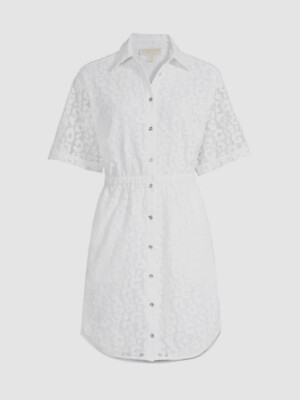 michael kors white shirt dress Michael Michael Kors Lace Shirt Dress, Regular & Petite - White