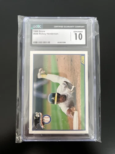 CGC Gem Mint 10 1990 Score Baseball Rickey Henderson 698 ❤️