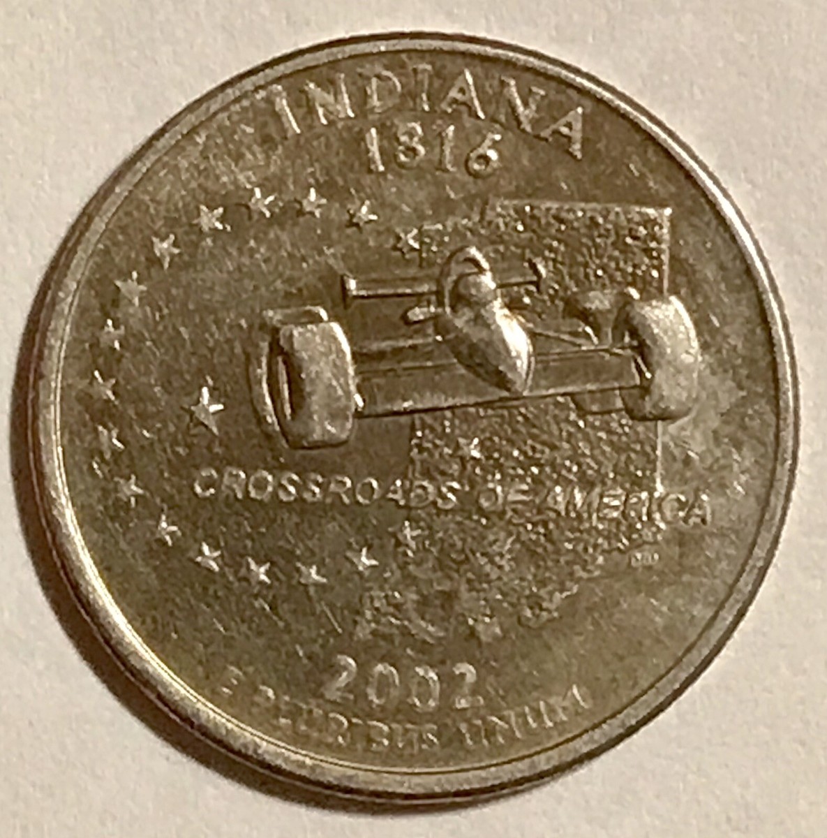 2002 D Indiana State Quarter Improperly Annealed Planchet Error
