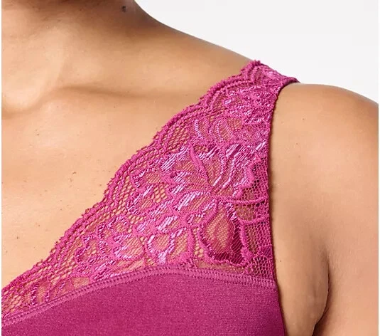 Breezies Curvas Naturales Encaje Sin Costuras Reversible Cami Berry Grande A647770 Foto 3 de 3