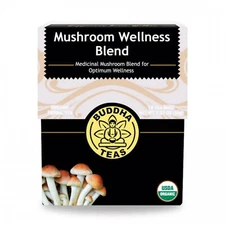 Buddha Teas Organic Mushroom Wellness Blend Tea, 18 Tea Bags
