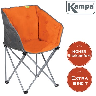 gepolsterter Lounge Sessel Garten klappbarer Campingstuhl Falt-Stuhl orange NEU