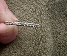 Women  s Pave Eternity Platinum Diamond Ring Wedding Band Sz 5.5