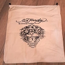 Ed Hardy Tiger Drawstring Bag Dust Cover pouch travel canvas tote cream black