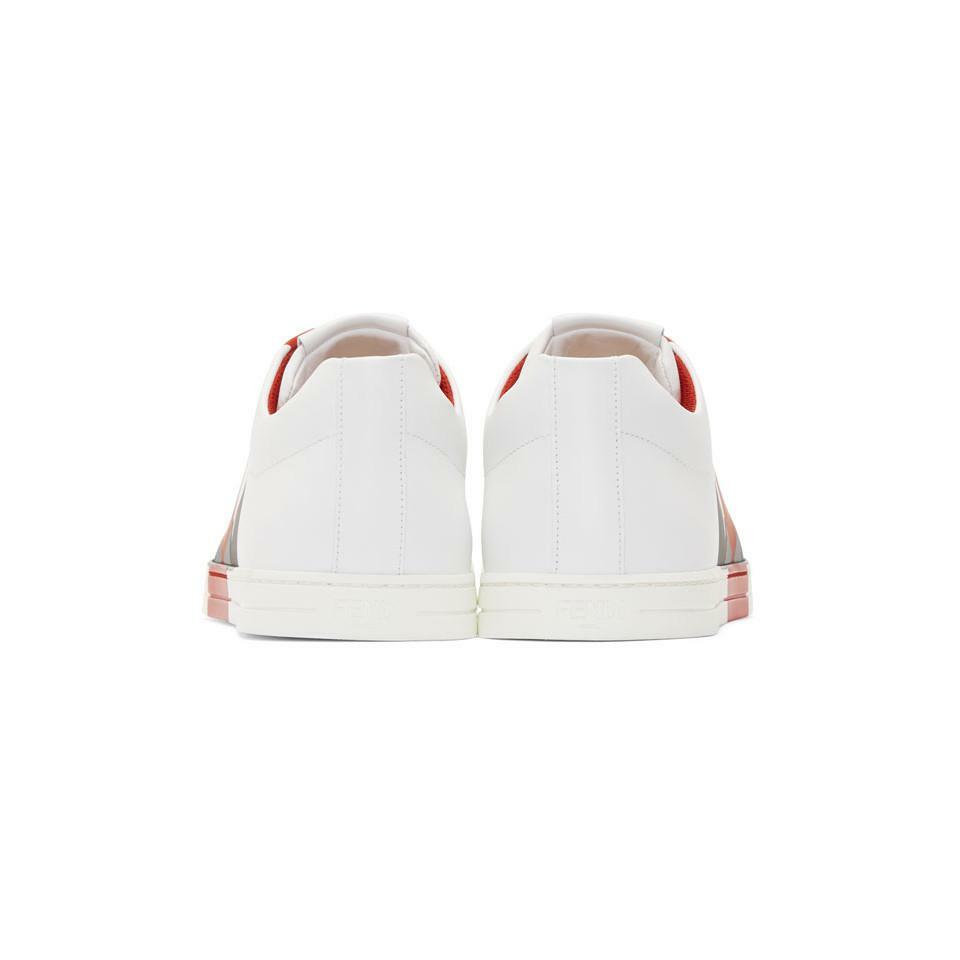 Fendi Authentic Leather Monster Eyes Low Top Sneakers WHITE  display picture 2