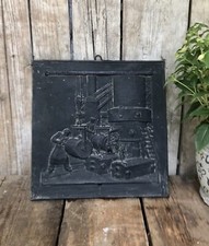 Alt Vintage Eisenguss Wandrelief Bild Relief Gusseisen Eisenh&uuml;tte Biedenkopf