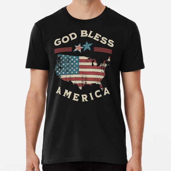 God Bless America Short Sleeve Tee for Proud Patriots S-5XL