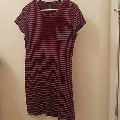 navy striped t shirt dress