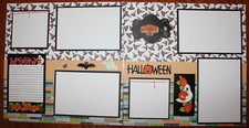 Halloween scrapbook pages 2 each 12 x 12 handmade photo ready October 31