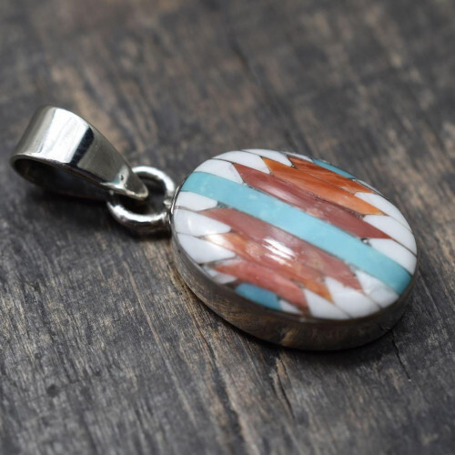 925 Silver Inlay Turquoise Navajo Rug Indian Jewelry | eBay