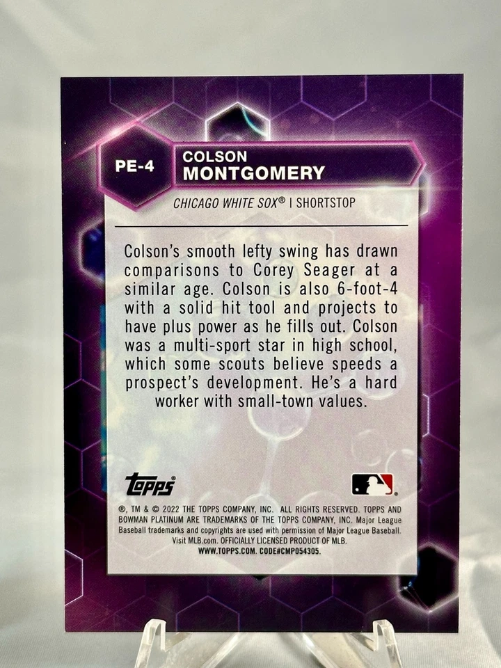 2022 Bowman Platinum Colson Montgomery Precious Elements Chicago White Sox  #PE4 - Image 2 of 2