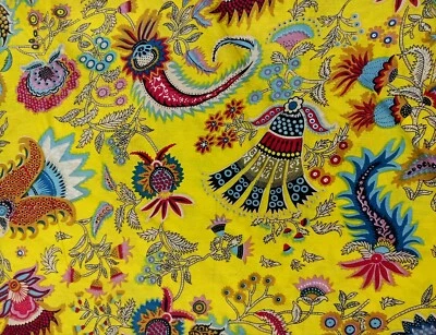 Tissu indien 100 % coton imprimé à la main Sanganreri fait main - Photo 1/3