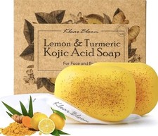 2 Lemon Turmeric Soap Bar, Organic Soap for Face and Body, Deep Clean 4 Bars
