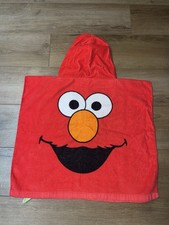 Vintage 123 Sesame StreetHooded Elmo Bath Towel PonchoTerry Double Graphic Y2K