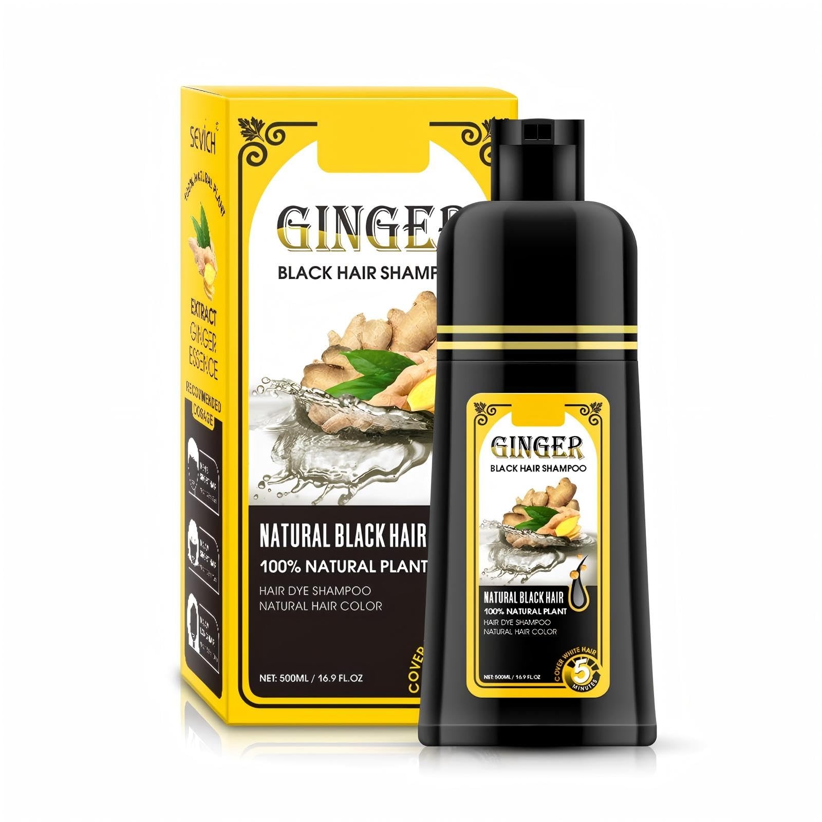Hair Dye Shampoo Ginger Black Semi Permanent 500ml 30 Day Co
