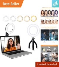 Versatile Clip-On Webcam Light: 5 Levels of Brightness  Color Adjustments