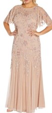 adrianna papell Women's Stunning Eaded Gown Color Blush
