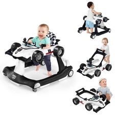 BABY JOY 4-in-1 Baby Walker, Foldable Activity Walker with Adjustable Height S
