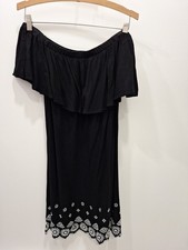 Old Navy Women's Medium Dress Off The Shoulder Ruffle Top White Eyelet Detail
