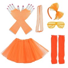 Miayon 1980s Fancy Outfits Dress Costume Accessories for Girl Kids Halloween ...