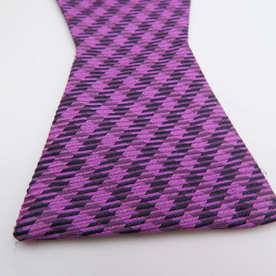 Pajarita Ted Baker seda púrpura negro cuadros 2,25" ancho auto corbata EE. UU. Foto 2 de 4