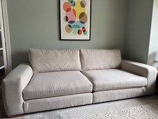 Next 4 Seater Houghton Deep Sit Sofa Oyster Tweedy Blend Easy Clean- Nearly New