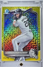 2025 Bowman Chrome Prospects Braden Montgomery BCP-132 Yellow Mojo Refractor /75