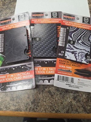 Roughneck Metal RFID Multitool Aircraft Aluminum Wallet Clip. New