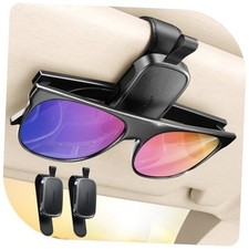 Sunglass Holder for Car Visor, Boyfriend Gifts  Car 2 Pack Dark Black