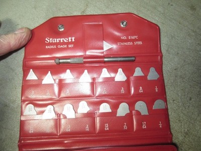 Vintage L S Starrett No.  S167C Radius Gage Set good used tool set Complete