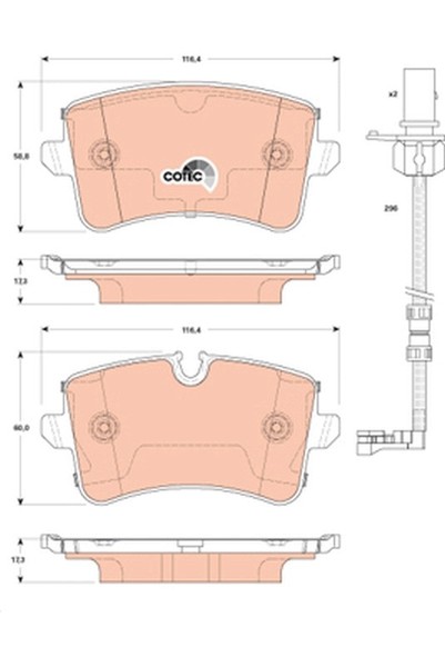 Bremsbelagsatz FÜR Audi A8 D4 (4H2, 4H8, 4HC, 4HL) - Trw GDB1867-image
