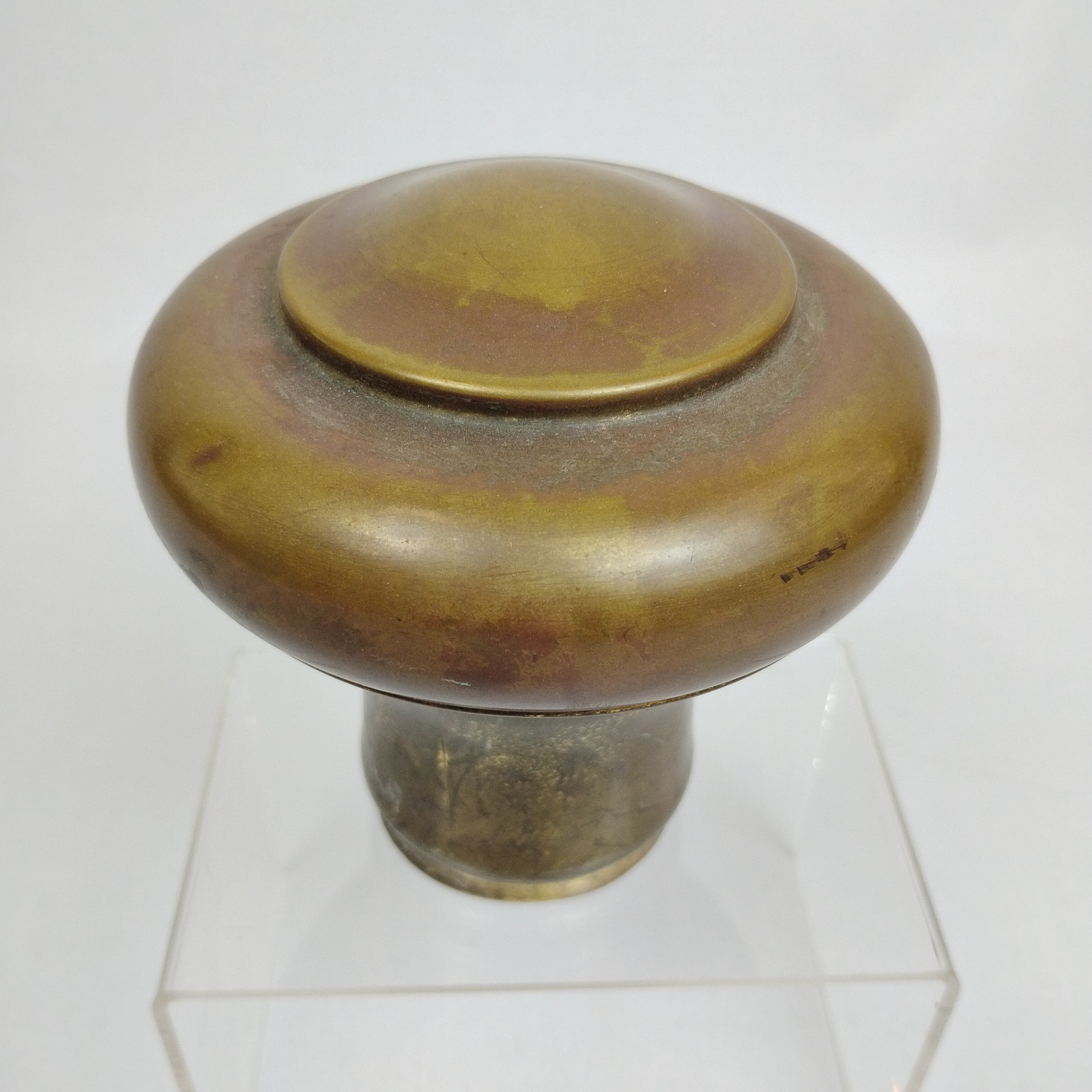 Antique Salvage Brass Plated Bed Post Mushroom Cap Dome Replacement 2" Diam Old