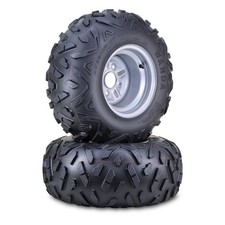 WANDA ATV Tire Wheel Assembly 22X10-10 with 4/110mm PCD Silver Wheels 10417,PK 2