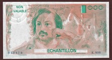 Probedruck Testbanknote Specimen Frankreich 1988 Echantillion Balzac