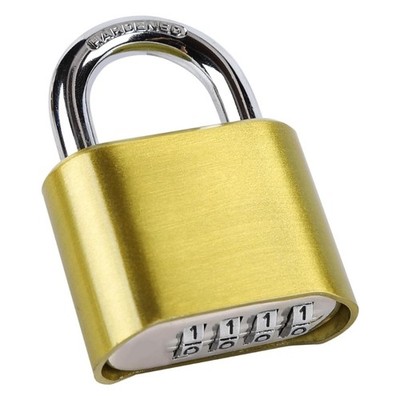 Stainless Steel Golden Padlocks Waterproof Dustproof 4 Digit Combination