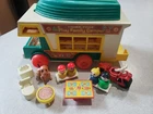 Vintage Fisher-Price Little People Camper Play Set with Accessories and Figures