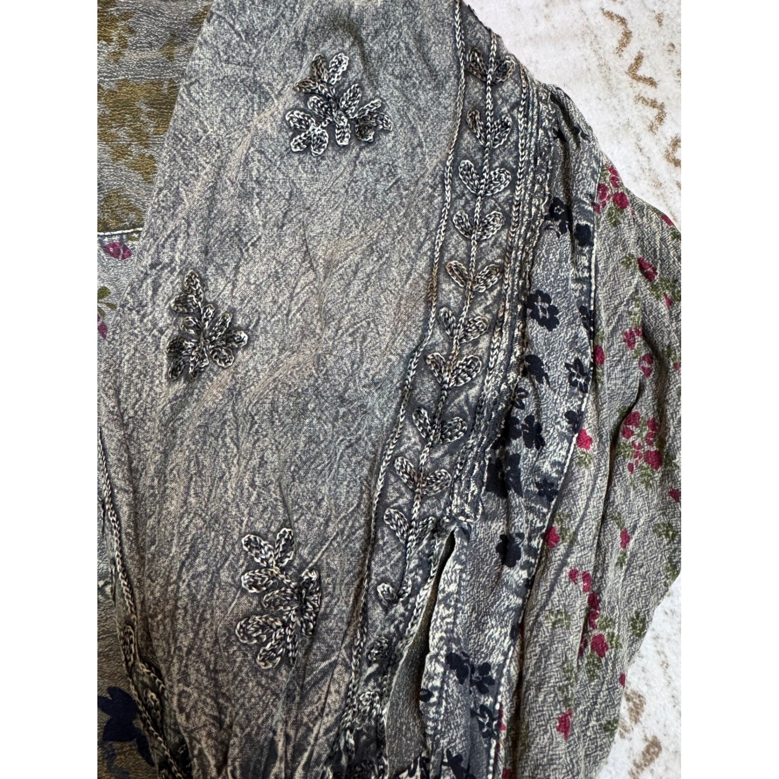 Young Threads Embroidered Patchwork Boho Blouse L… - image 7